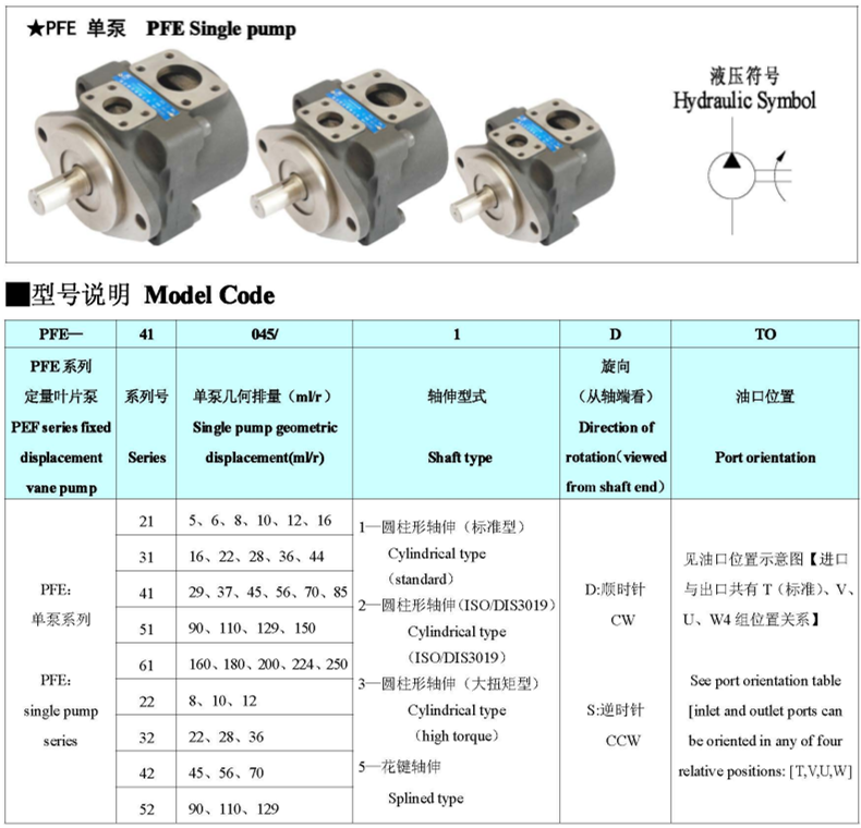 PFE系列柱销式叶片泵